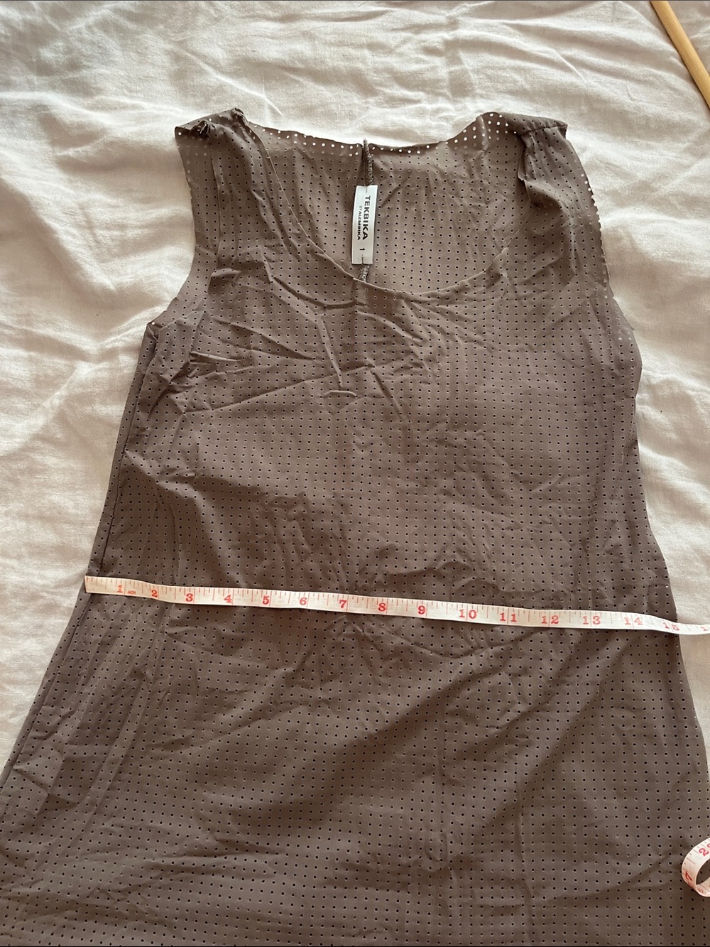 Eileen Fisher Brown Eyelet Sleeveless Tank Top